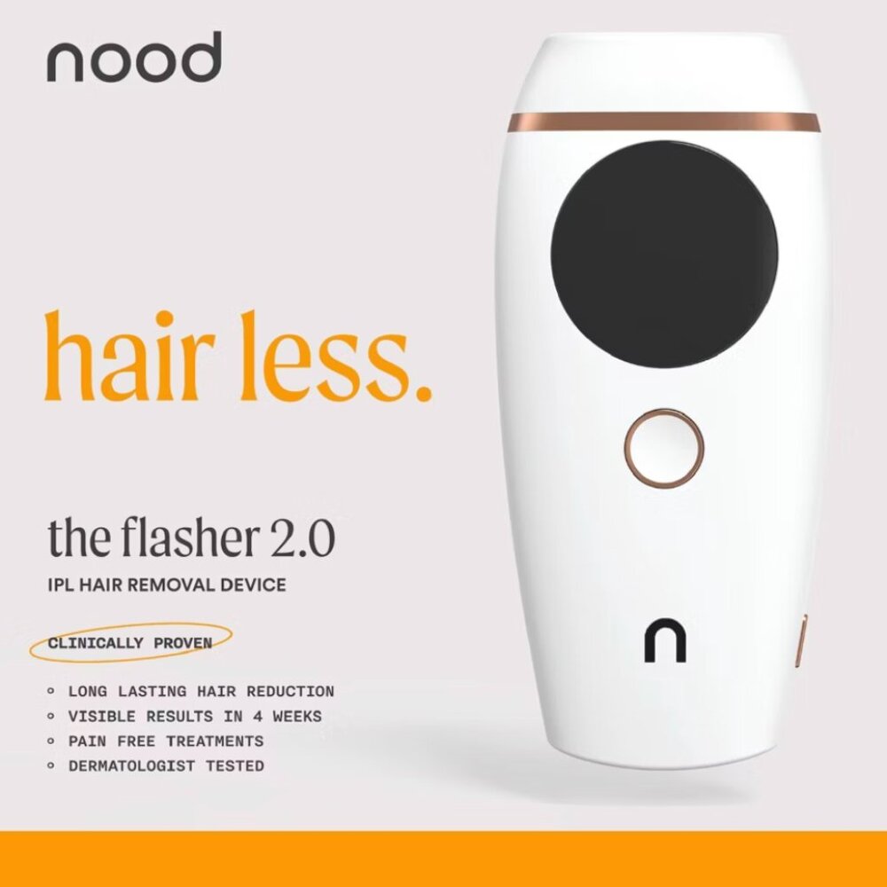 Nood Flasher 2.0 — IPL Laser Hair Removal Device for Women & Men — Pain-Free & P
